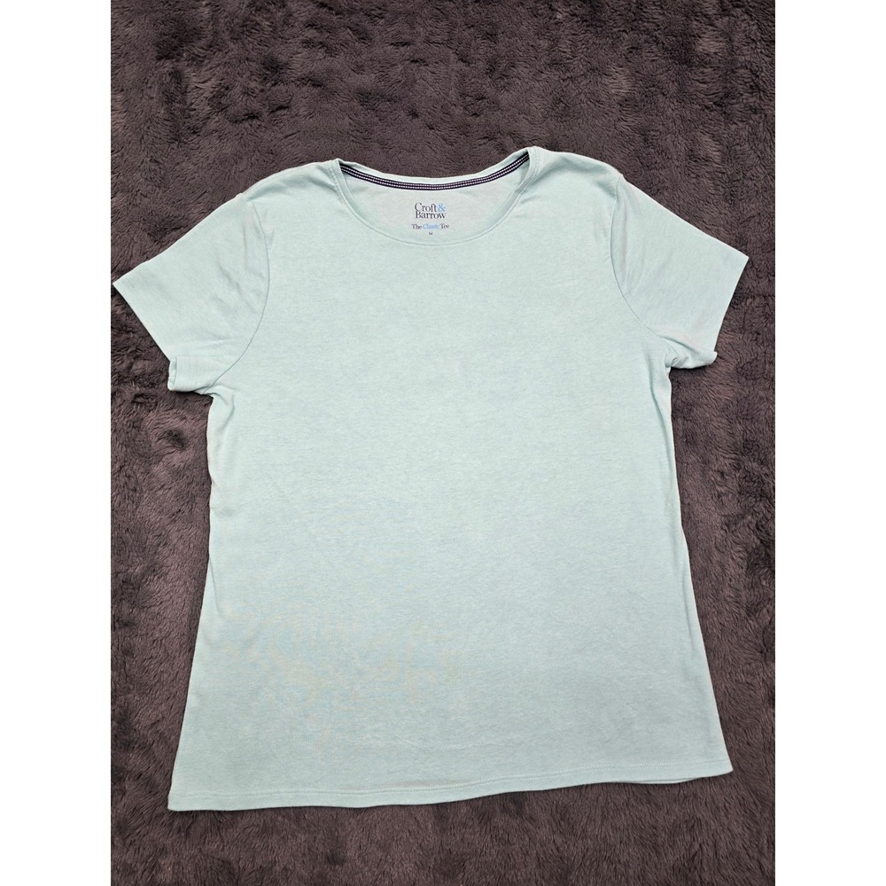 Croft & Barrow The Classic Tee Womens Medium Mint Green Short Sleeve Crewneck